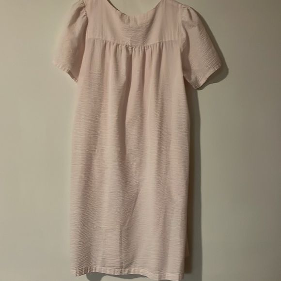 Miss Elaine Nightgown XL Pink Seersucker Cotton Short Sleeve Snap Front - Picture 7 of 7